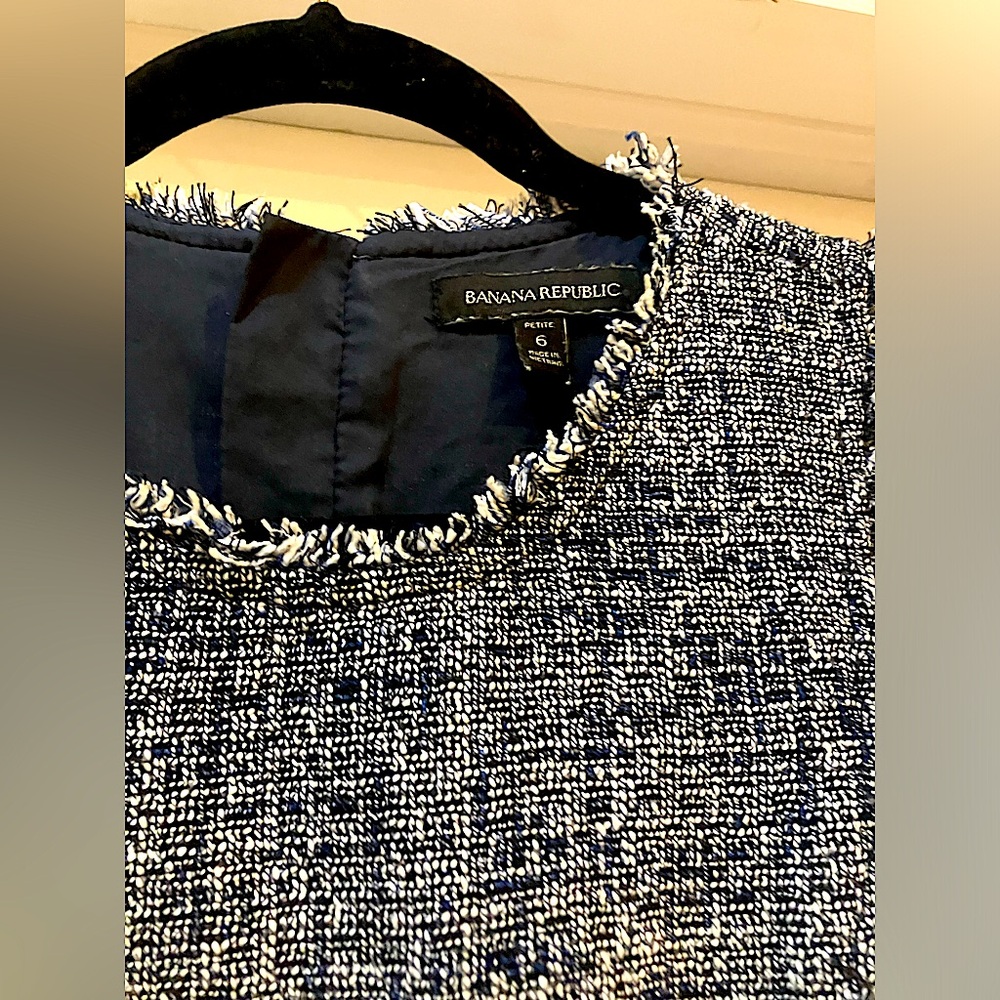Banana Republic blue tweed dress - size 6, like new - Picture 4 of 4